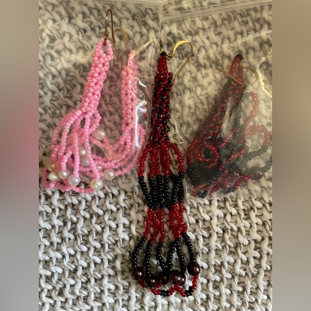 Colorful Beaded Earrings Set - Picture 2 of 2